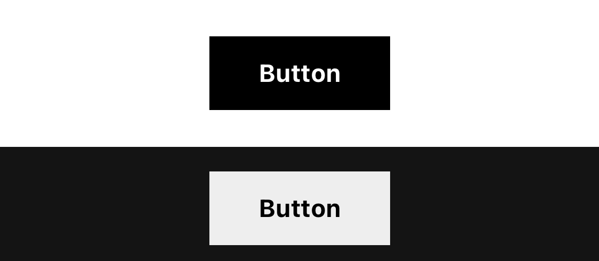 A button component in light and dark modes with Orange theme