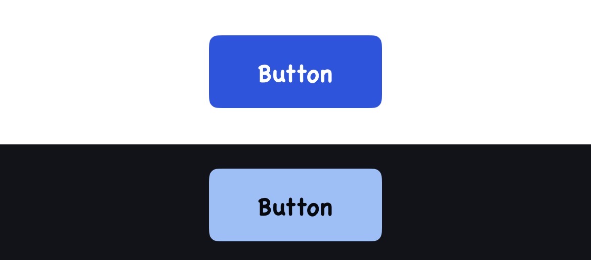 A button component in light and dark modes with Wireframe theme