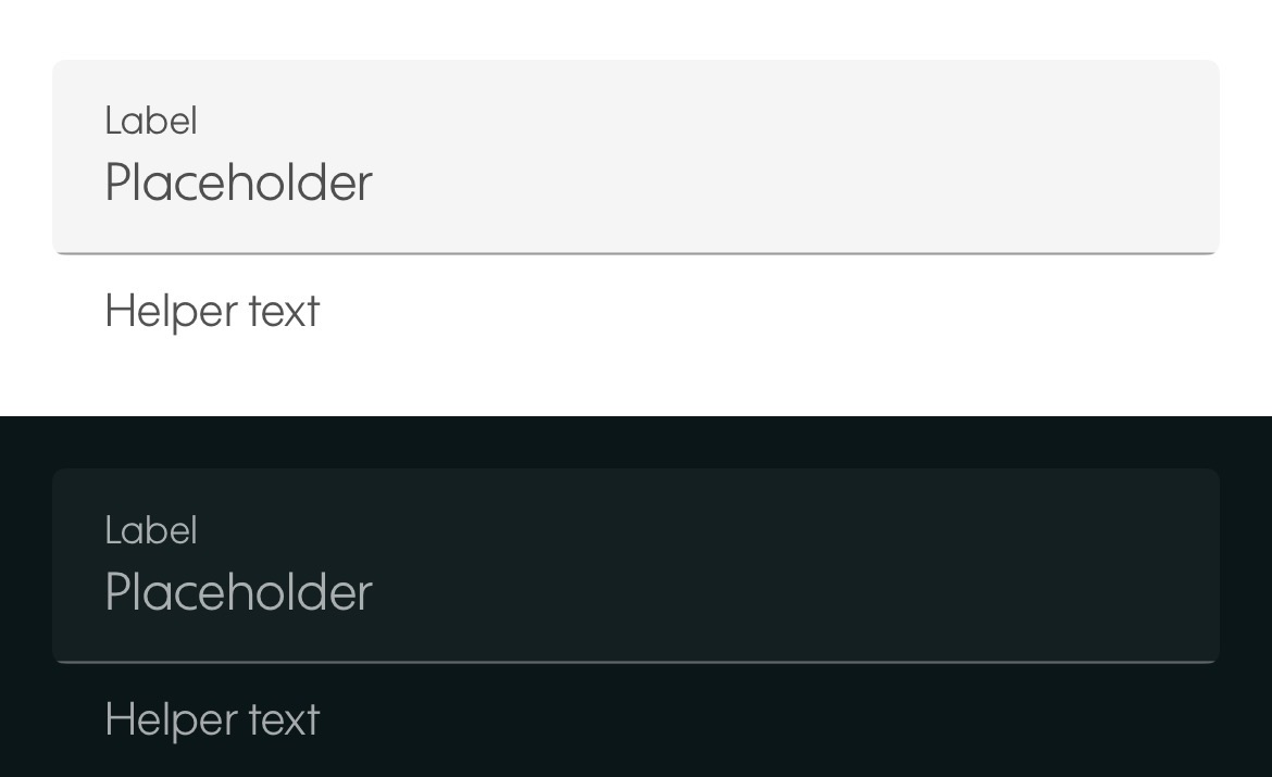 A text input component in light and dark modes with Sosh theme